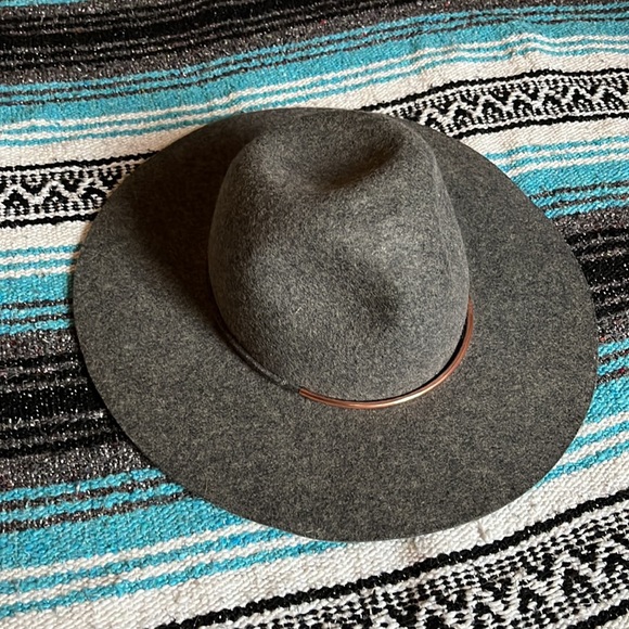 Felt Gray Hat with Rose Gold Accent - Picture 2 of 5